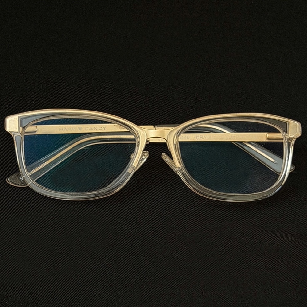 Hard Candy Eyeglasses- HC49 - 52 16.5 140 - Transparent Clear and Gold
